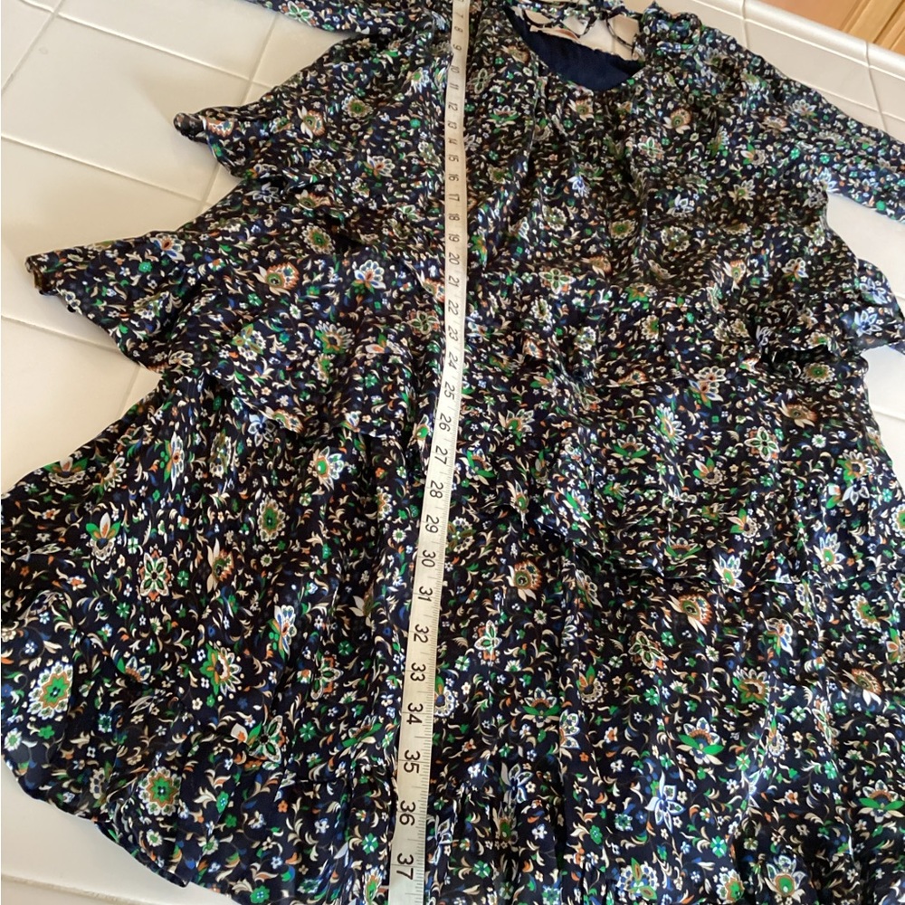 NEW Tory Burch 100% Silk 3-Tier Navy Soleil Ruffle Dress - Picture 10 of 13